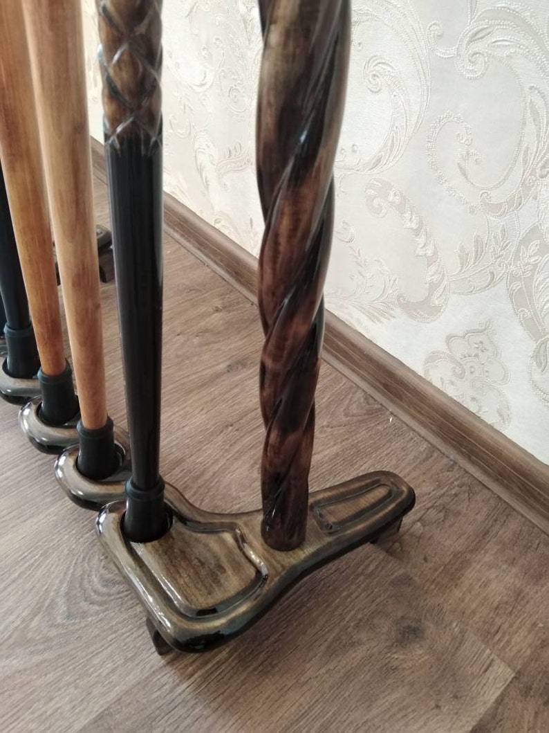 Wooden Carved Cane Stand Holder for Storing Canes Etsy