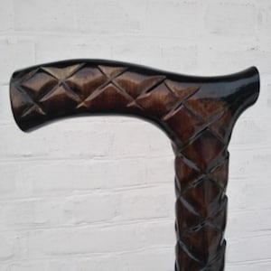 Hand carved walking cane for men Wooden walking stick  Unique designer walking canes hiking stick