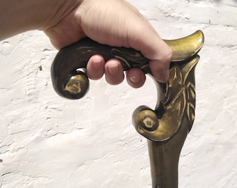 Hand Carved Wooden Walking Cane: Baroque Style Designer Hiking Stick gift