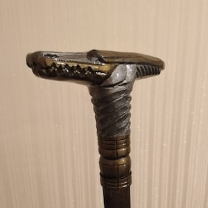 Carved walking cane wooden cane in Egyptian style