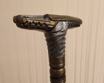 Carved walking cane wooden cane in Egyptian style