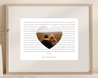 Custom Song Lyrics Photo Print | Personalized Song Lyrics Canvas | Song Lyric Poster | Anniversary Gift | Wedding Song Print | Romantic Gift