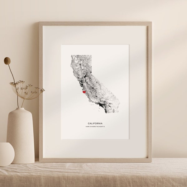 Custom State Map Print | Personalized State Map Canvas | Custom US State Map Poster | Modern Map | Minimalist Map Print | Personalized Gift