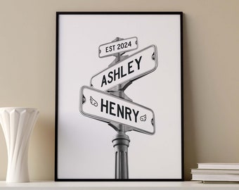 Custom Road Sign Poster | Street Sign Poster | Personalized Road Sign Print | Street Sign Art Print | Personalized Gift | Canvas Print