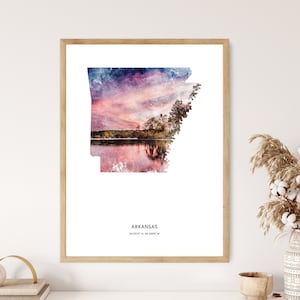 Arkansas Print | Arkansas Watercolor Print | Arkansas Canvas | Arkansas Poster | Arkansas Map Art | Map of Arkansas