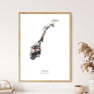 Norway Print | Norway Watercolor Print | Norway Canvas | Norway Poster | Norway Map Art | Map of Norway