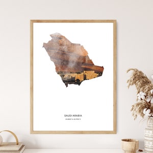 Saudi Arabia Print | Saudi Arabia Watercolor Print | Saudi Arabia Canvas | Saudi Arabia Poster | Saudi Arabia Map Art | Map of Saudi Arabia