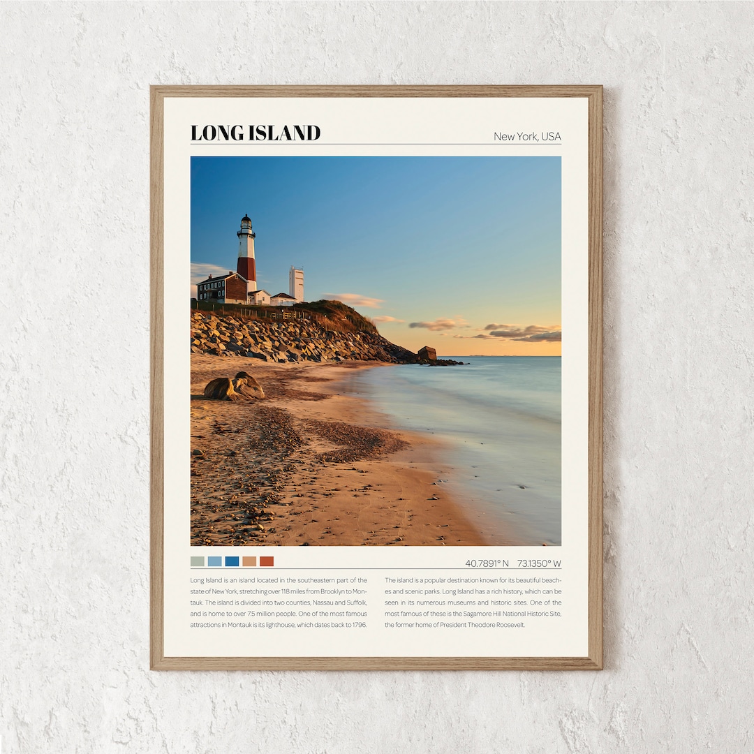 Long Island Print Long Island Wall Art Long Island Poster Long Island
