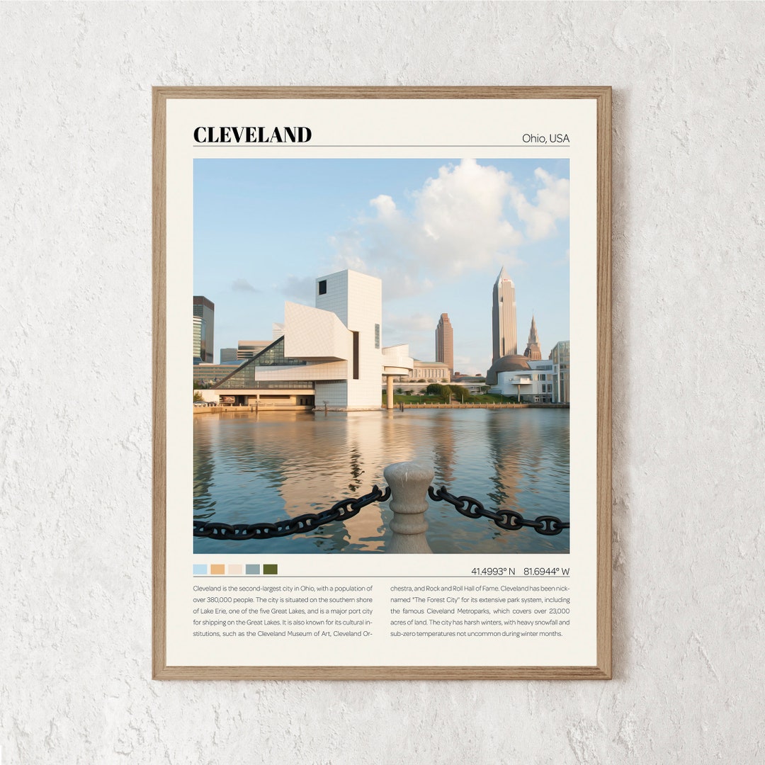 Cleveland Print Cleveland Wall Art Cleveland Poster Etsy