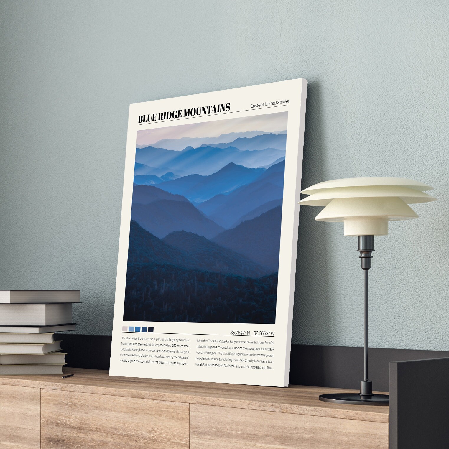 Blue Ridge Canvas Blue Ridge Mountains Print | Blue Ridge Mountains Wall Art | Blue Ridge ...