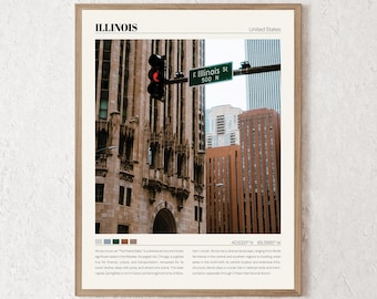 Illinois Print | Illinois Wall Art | Illinois Poster | Illinois Photo | Illinois Canvas | Illinois Wall Decor | Illinois Travel Gift