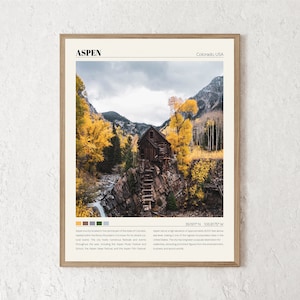 Aspen Print | Aspen Wall Art | Aspen Poster | Aspen Photo | Aspen Canvas | Aspen Wall Decor | Aspen Travel Gift | Aspen Colorado City Art