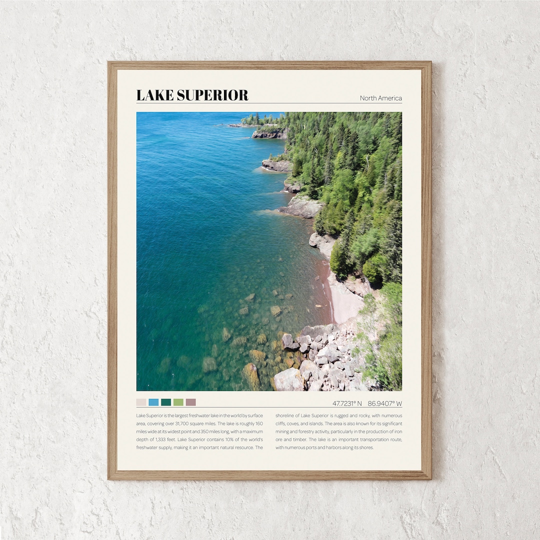 Lake Superior Print Lake Superior Wall Art Lake Superior Poster Lake