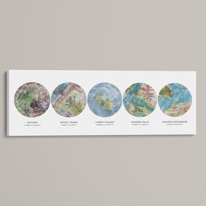 Custom Map Print 5 Locations | Personalized Maps Canvas | Custom Map ...
