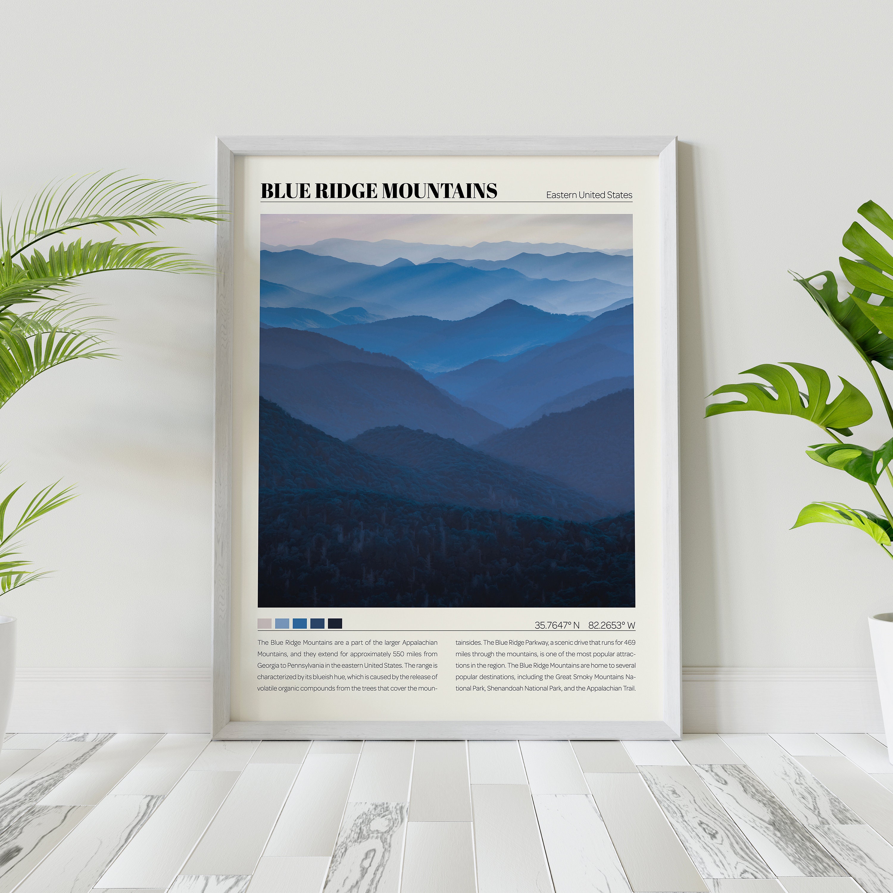 Blue Ridge Canvas Blue Ridge Mountains Print | Blue Ridge Mountains Wall Art | Blue Ridge ...