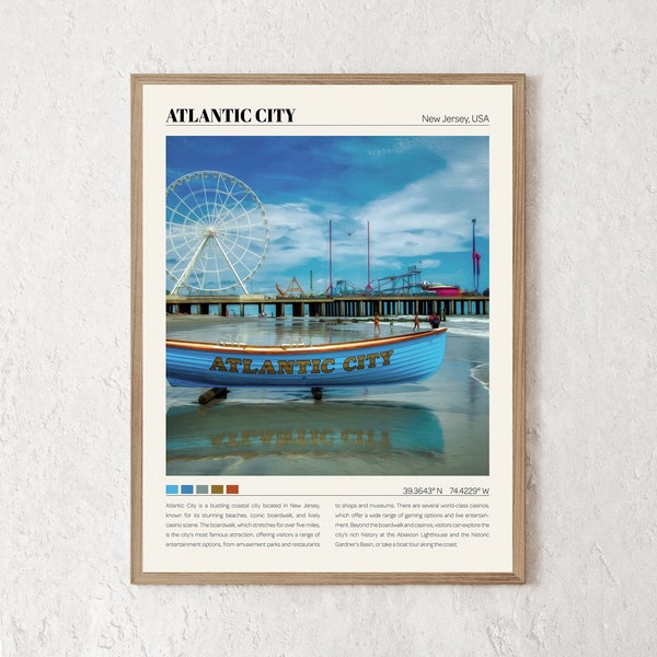 Atlantic City Print | Atlantic City Wall Art | Atlantic City Poster | Atlantic City Photo | Atlantic City Canvas | Atlantic City Decor Gift