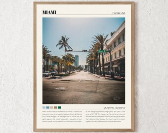 Miami Print | Miami Wall Art | Miami Poster | Miami Photo | Miami Canvas | Miami Wall Decor | Miami Travel Gift | Miami Florida City Art