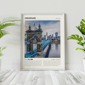 Cincinnati Print | Cincinnati Wall Art | Cincinnati Poster | Cincinnati Photo | Cincinnati Canvas | Cincinnati Wall Decor Travel Gift zdjęcie 4