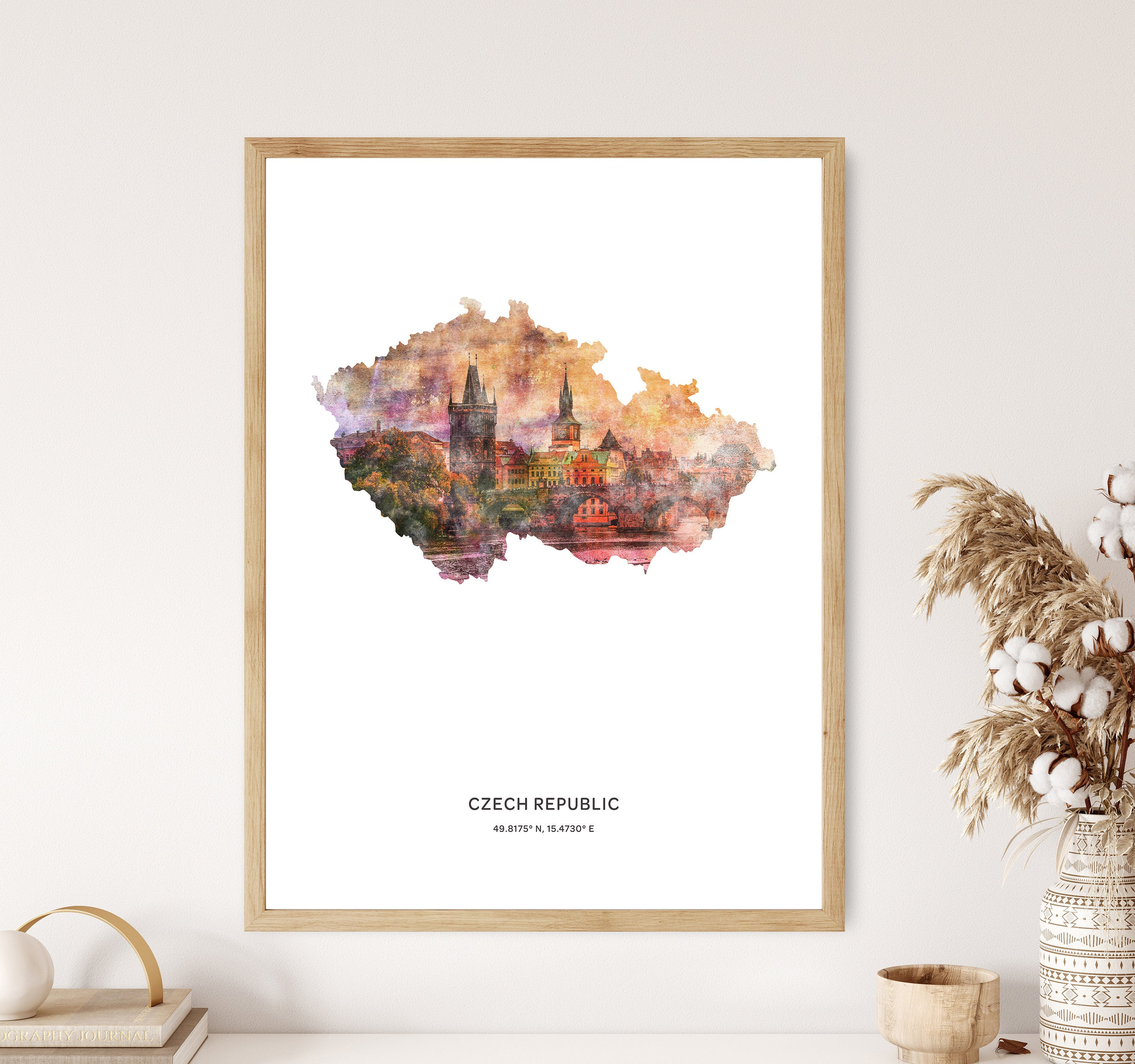 Czech Republic Print | Czech Republic Watercolor Print | Czechia Canvas | Czechia Poster | Czechia Map Art | Map of Czech Republic