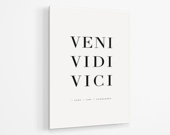 Veni Vidi Vici Motivational Acrylic Print | Caesar Wall Art Print Acrylic Glass | Angel Motivational Acrylic Poster