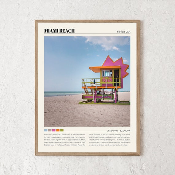 Miami Beach Print | Miami Beach Wall Art | Miami Beach Poster | Miami Beach Photo | Miami Beach Canvas | Miami Beach Wall Decor Travel Gift