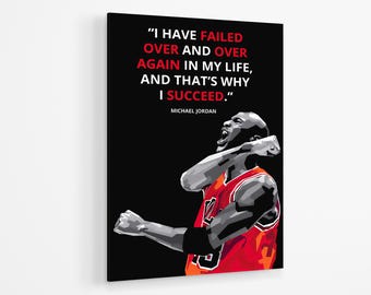 Jordan Motivational Acrylic Print | Basketball Wall Art Print Acrylic Glass | Basketball Motivational Acrylic Poster
