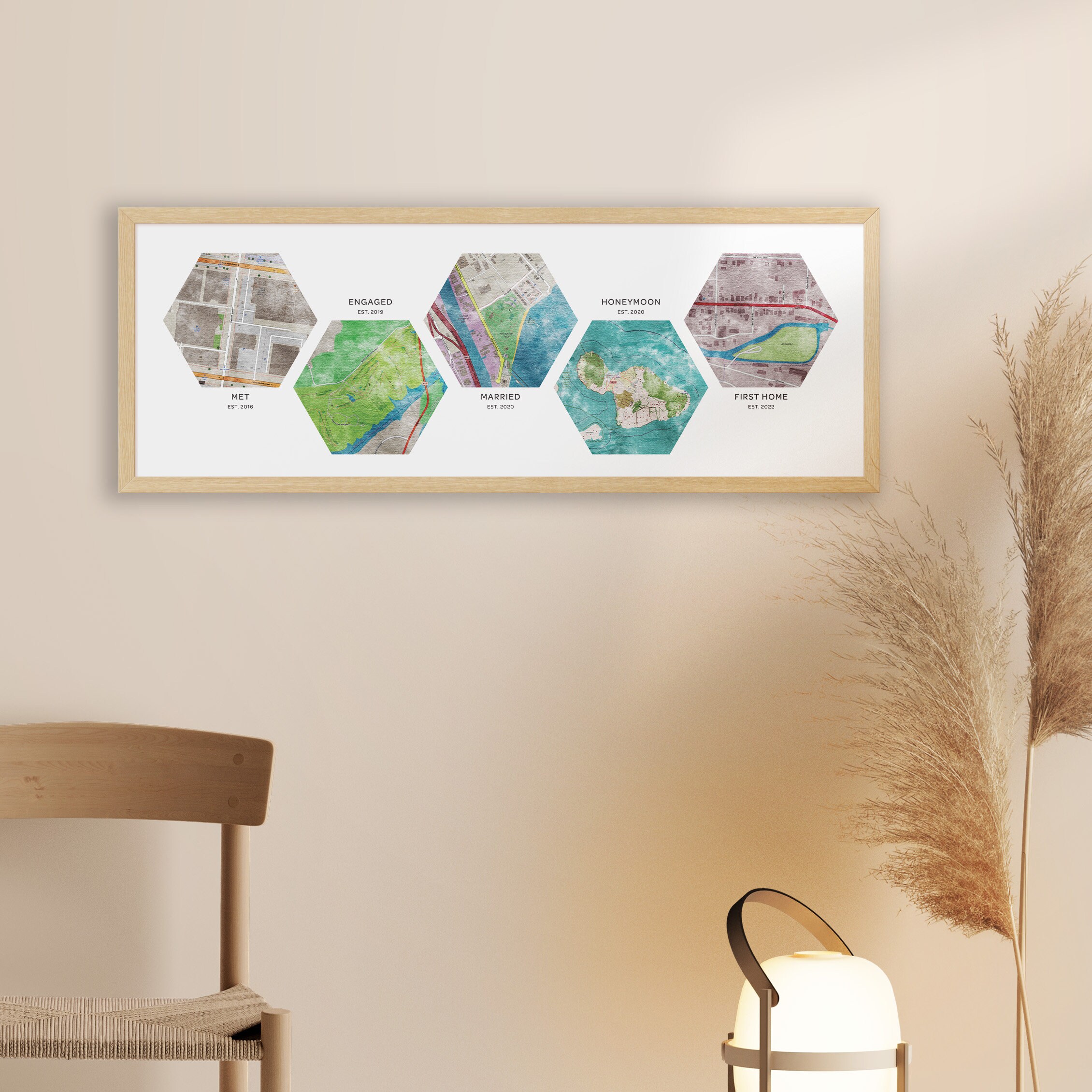 Custom Map Print 5 Locations | Personalized Maps Canvas | Custom Map ...