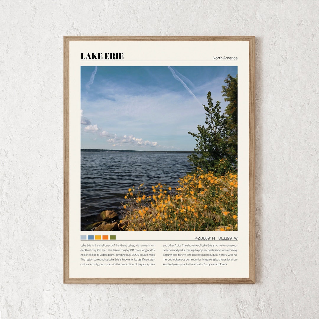 Lake Erie Print Lake Erie Wall Art Lake Erie Poster Lake Erie Photo
