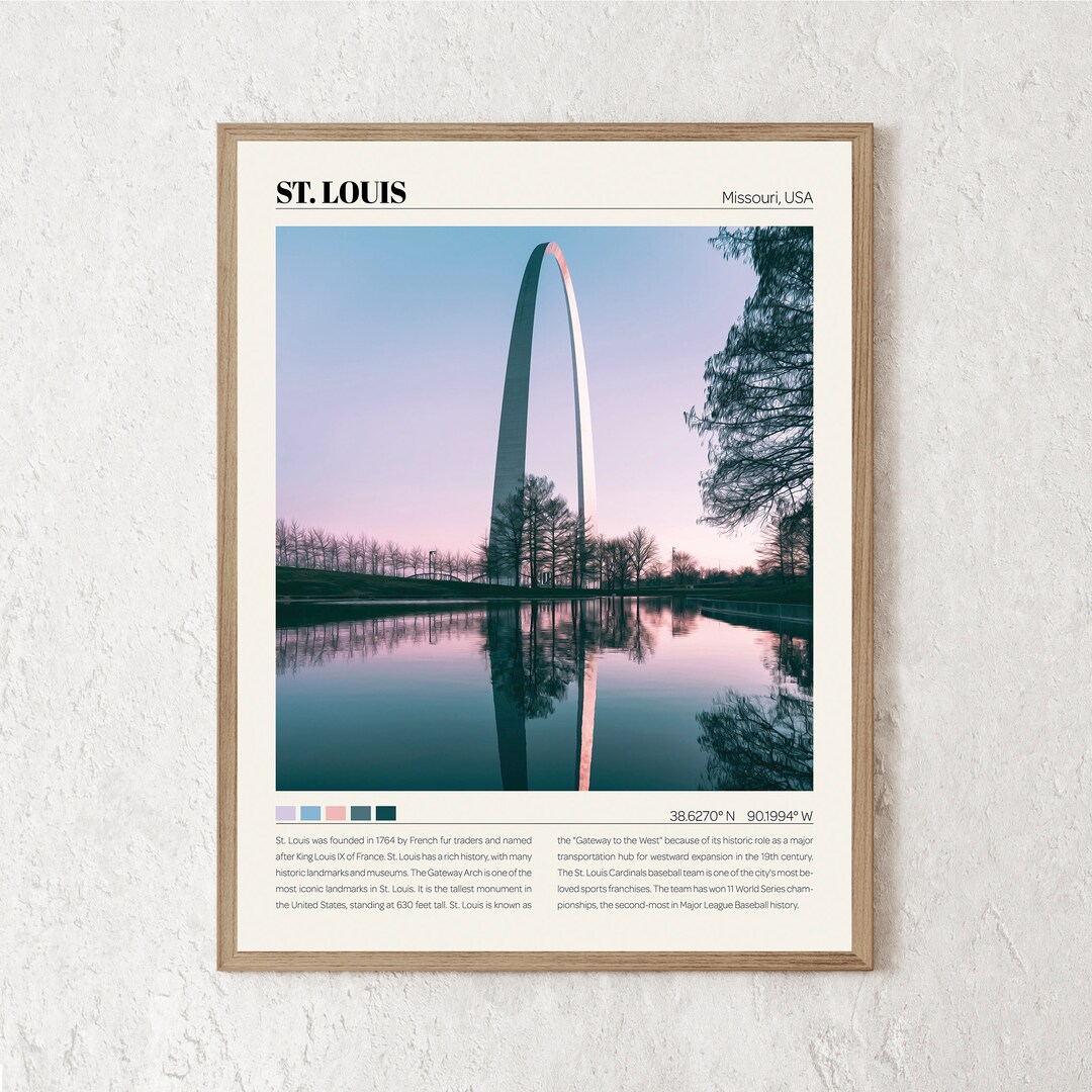 St Louis Print St Louis Wall Art St Louis Poster St Etsy