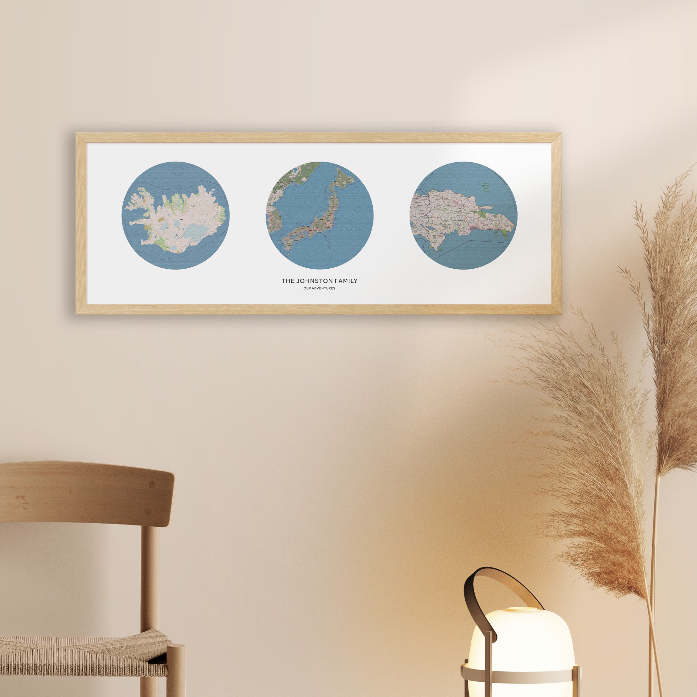 Custom Map Print 3 Countries | Personalized Maps Canvas | Custom Map ...