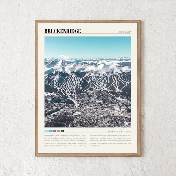 Breckenridge Print | Breckenridge Wall Art | Breckenridge Ski Poster | Breckenridge Photo | Breckenridge Canvas | Breckenridge Travel Gift