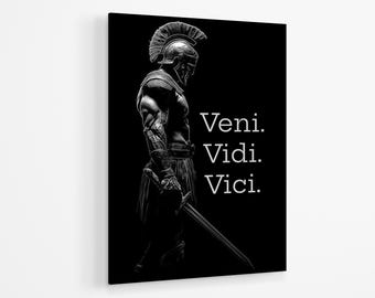 Veni Vidi Vici Motivational Acrylic Print | Caesar Wall Art Print Acrylic Glass | Caesar Motivational Acrylic Poster