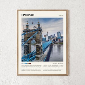 Cincinnati Print | Cincinnati Wall Art | Cincinnati Poster | Cincinnati Photo | Cincinnati Canvas | Cincinnati Wall Decor Travel Gift zdjęcie 1