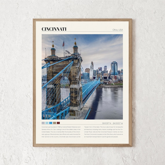 Cincinnati Print | Cincinnati Wall Art | Cincinnati Poster | Cincinnati Photo | Cincinnati Canvas | Cincinnati Wall Decor Travel Gift
