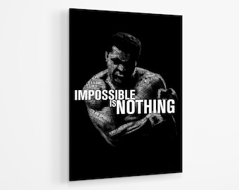 Muhammad Ali Motivational Acrylic Print | Boxing Wall Art Print Acrylic Glass | Boxing Motivational Acrylic Poster
