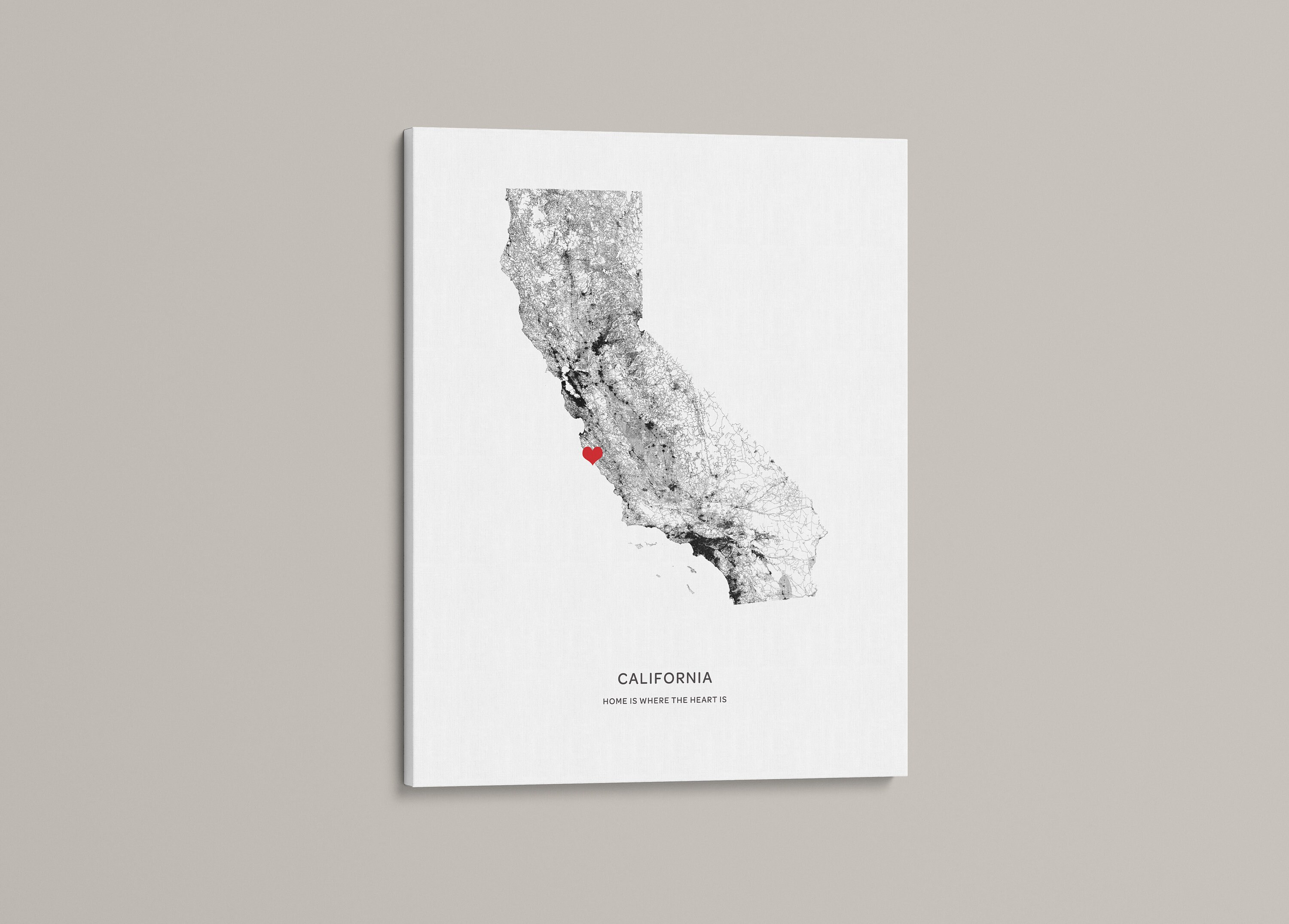 Custom State Map Print | Personalized State Map Canvas | Custom US ...