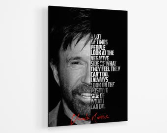 Chuck Norris Motivational Acrylic Print | Karate Wall Art Print Acrylic Glass | Karate Motivational Acrylic Poster