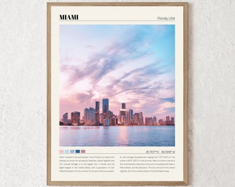 Miami Print | Miami Wall Art | Miami Poster | Miami Photo | Miami Canvas | Miami Wall Decor | Miami Travel Gift | Miami Florida City Art