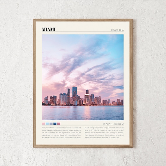 Miami Print | Miami Wall Art | Miami Poster | Miami Photo | Miami Canvas | Miami Wall Decor | Miami Travel Gift | Miami Florida City Art