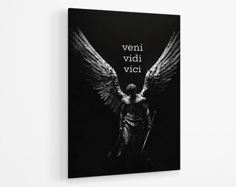 Veni Vidi Vici Motivational Acrylic Print | Caesar Wall Art Print Acrylic Glass | Angel Motivational Acrylic Poster
