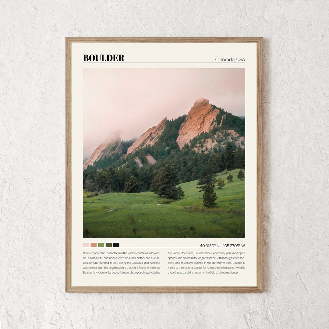 Boulder Print Boulder Wall Art Boulder Poster Boulder Photo Boulder Canvas Boulder Wall Decor