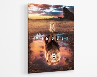 Lion Success Motivational Acrylic Print | Mindset Motivational Wall Art Print Acrylic Glass | Tiger Success Motivational Acrylic Poster |
