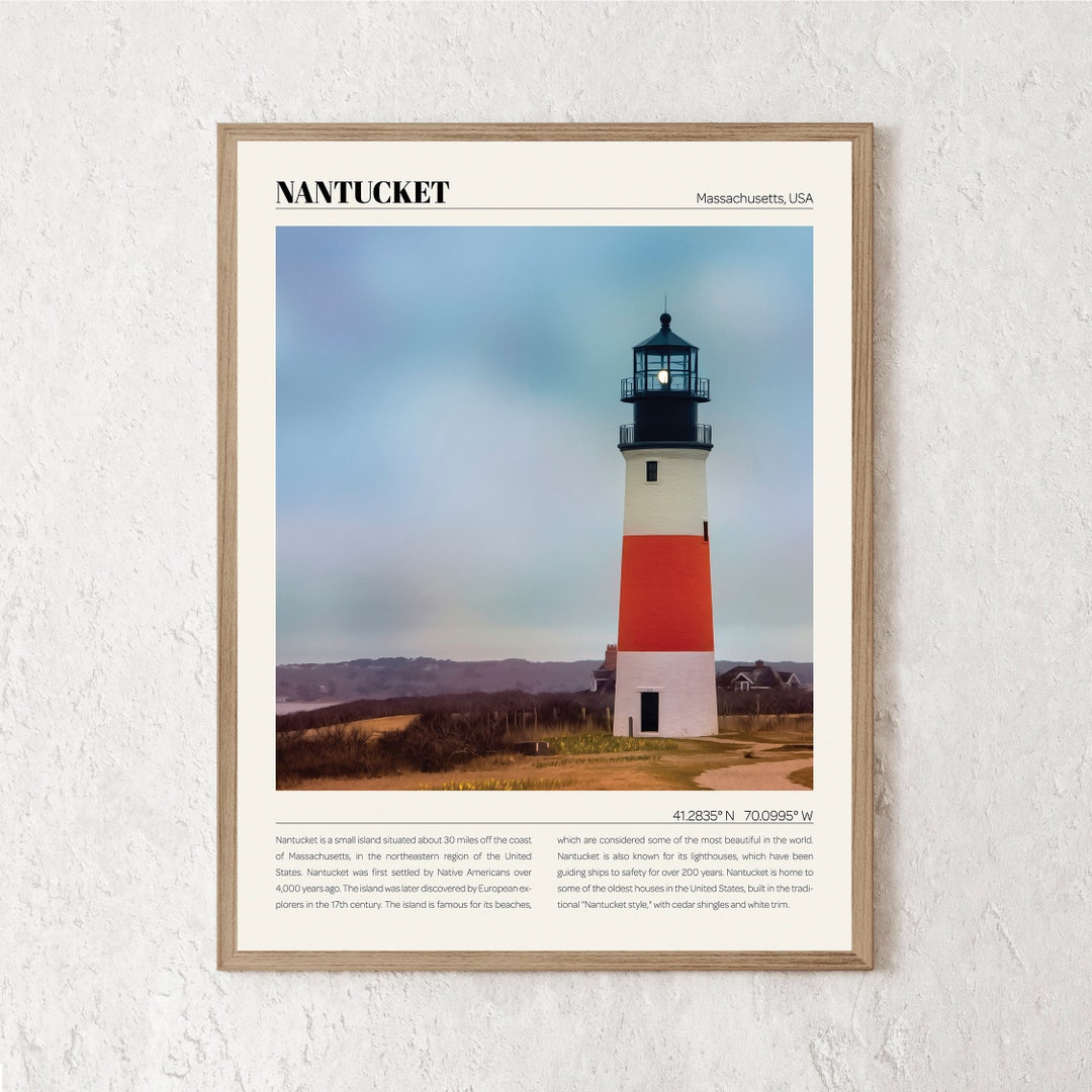 Nantucket Print Nantucket Wall Art Nantucket Poster Etsy