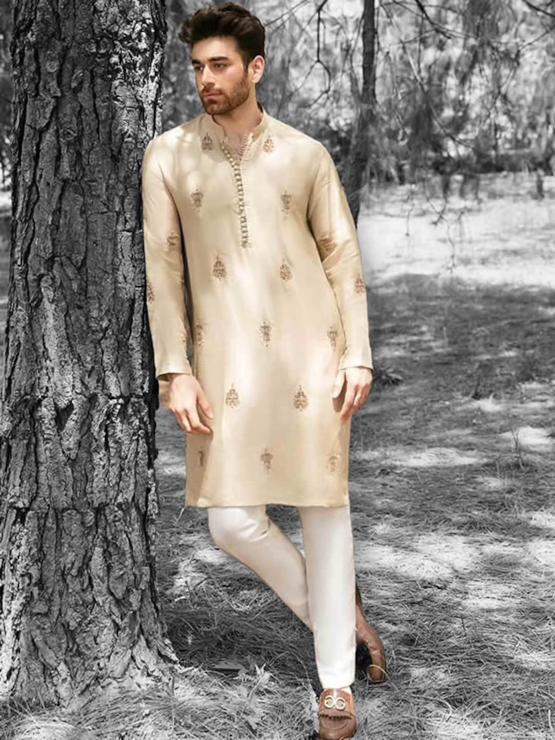 Mehendi Kurta Silk Kurta Pajama Indian Kurta Set Bengali Kurta Etsy