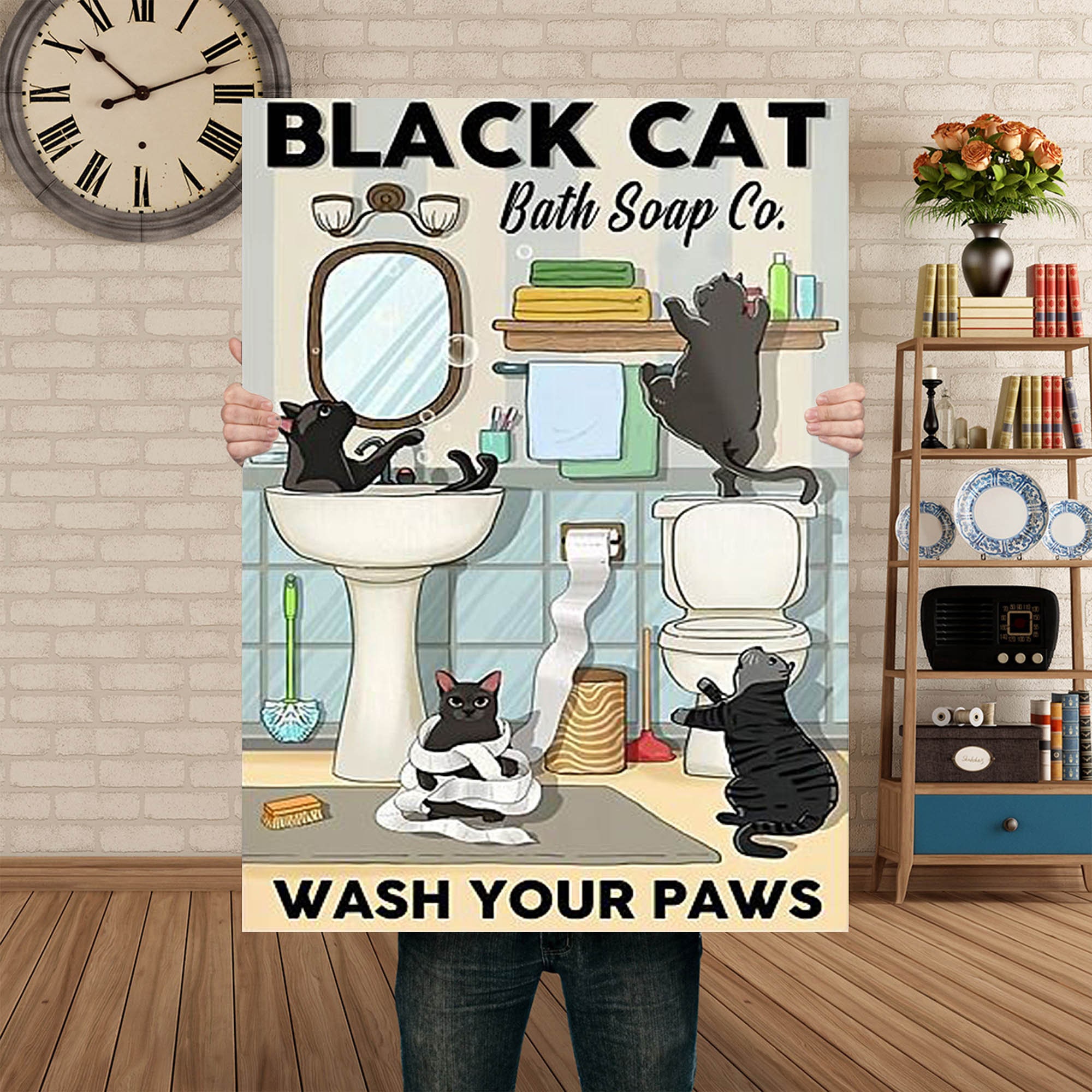 Black Cat Bath Soap Co Wash Your Paws 0.75 & 15 Framed Etsy