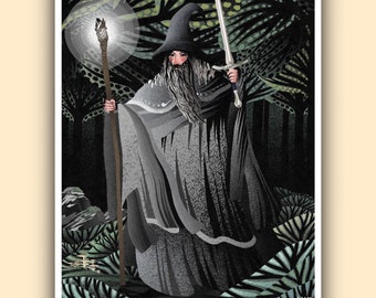 The Grey Pilgrim - Gandalf Original Art Print A4 - Lord of the Rings