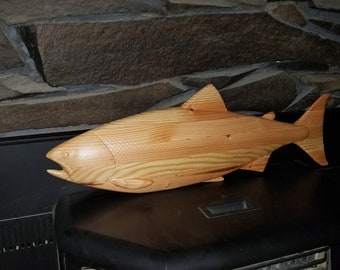 Handcrafted , Professional quality 3D wooden coho Salmon. Designed and made by myself sanded and 2 coats clear lacquer, or unfinished.