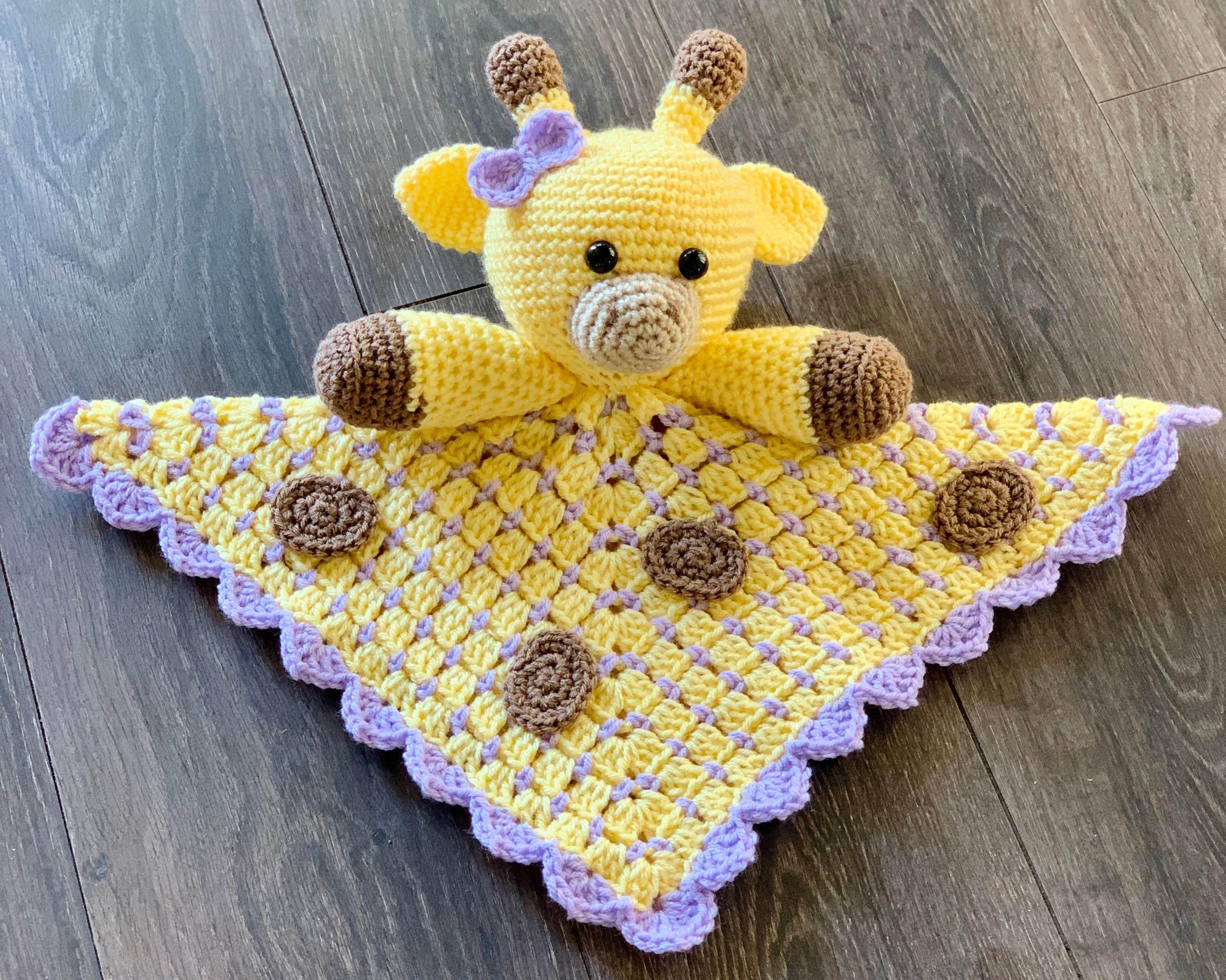 Crochet Giraffe Lovey Blanket Baby Shower Gift Security Etsy