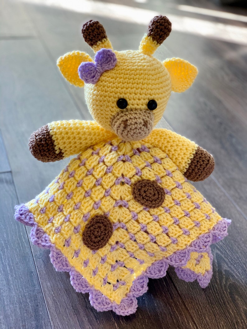 Crochet Giraffe Lovey Blanket Baby Shower Gift Security | Etsy