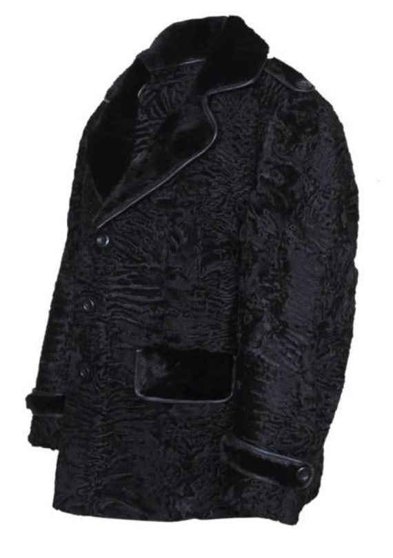 Real Luxurious   Black Persian Lamb Fur Coat | Han